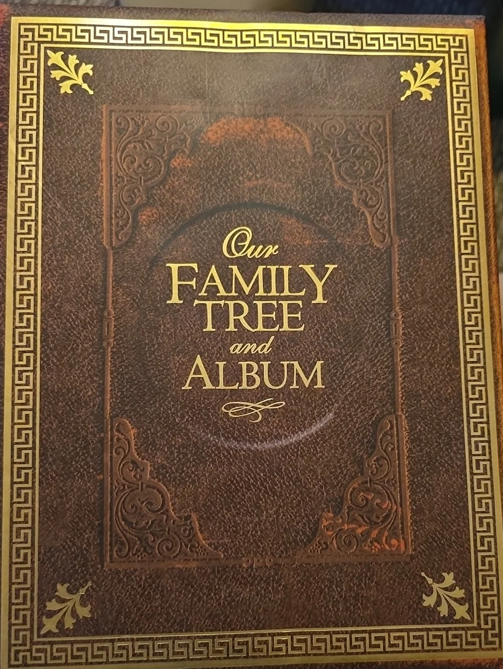 Our Family Tree and Album - Brown and Gold Keepsake Book